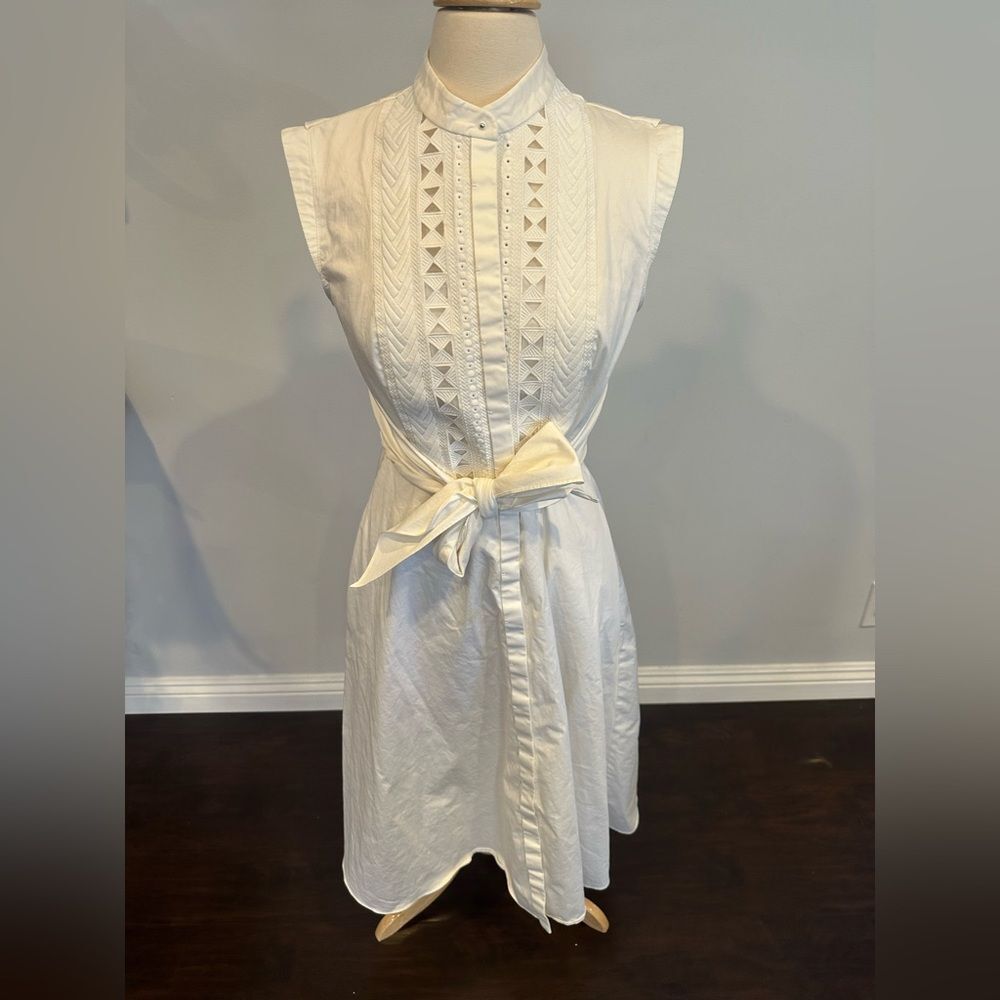 Elie Tahari White Lace Front Women's Dress Size 10